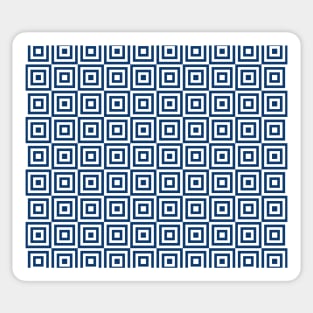 Navy Blue White Geometric Squares Pattern Sticker